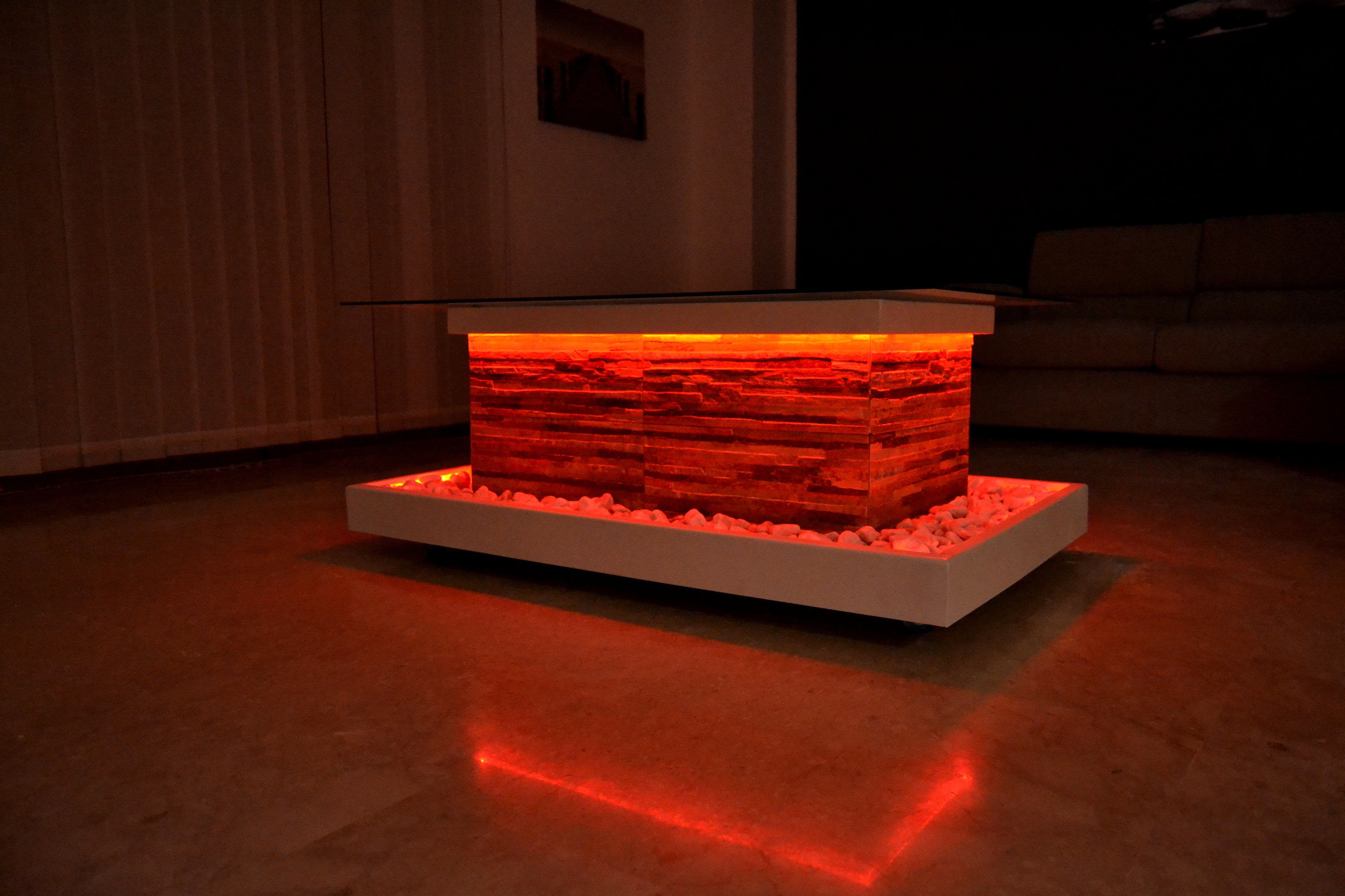 Modern coffee table with integrated water fountain indoor | Etsy