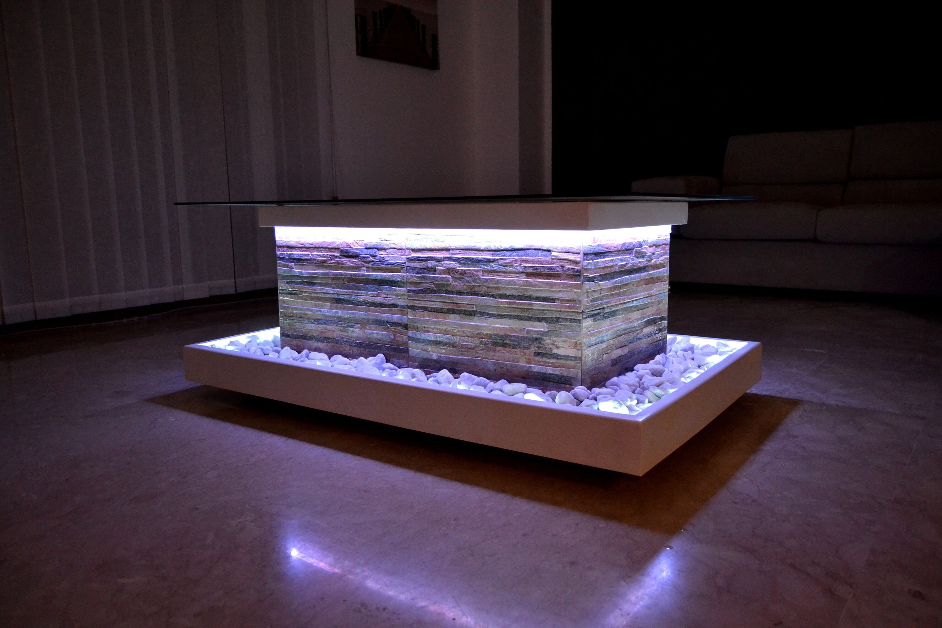 Modern coffee table with integrated water fountain indoor | Etsy