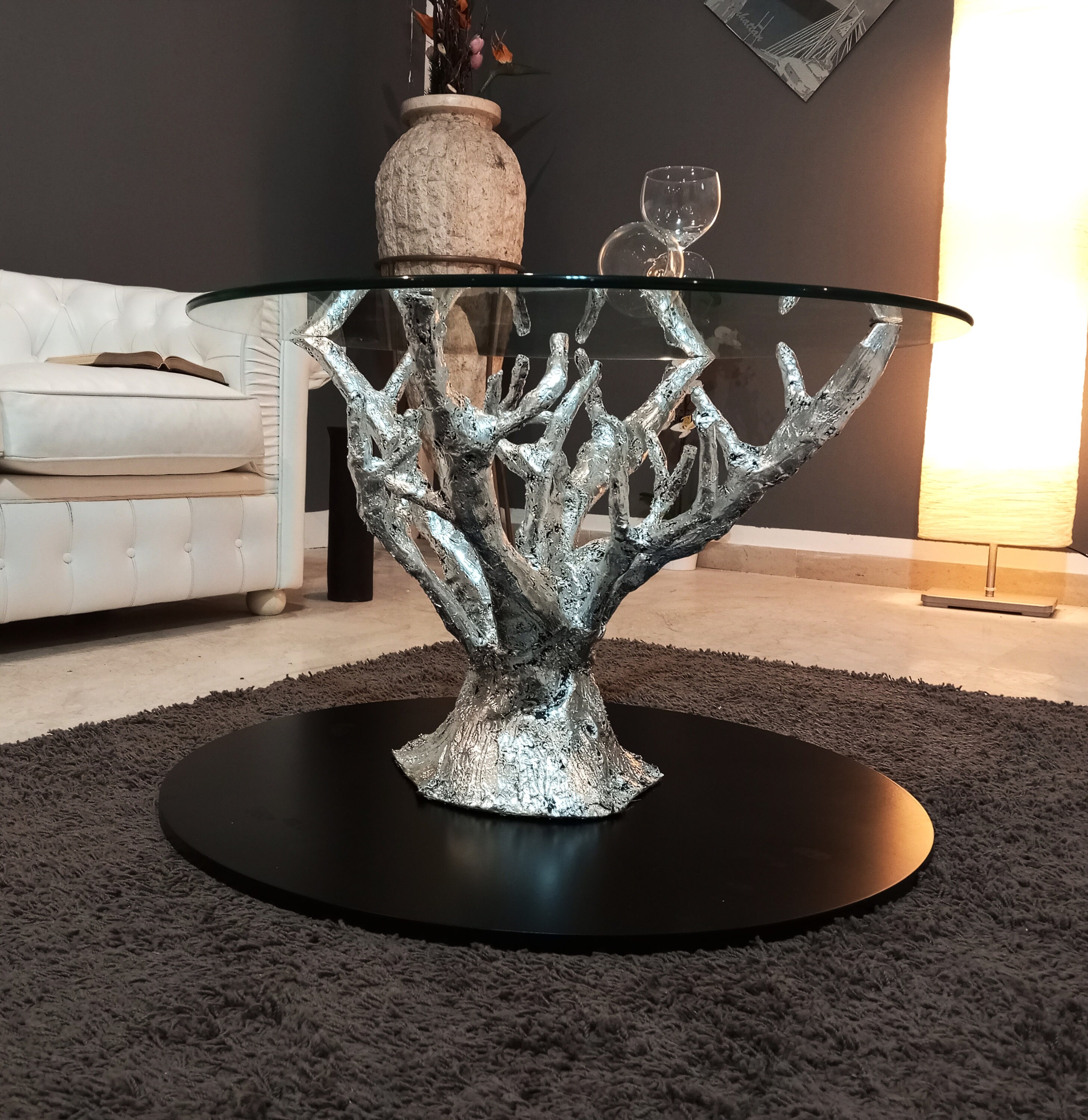 Gold silver 2024 coffee table