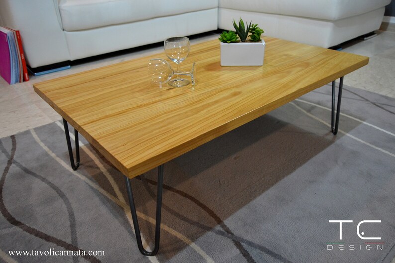 Modern Wooden Coffee Table Simple Model Etsy