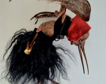 MUMMIFIED WITCH BIRD, Winged Fantasy Creature, Real Bird Skeleton, Witchy Curiosity, Feathered Oddity, Dark Magic, Creepy Home Decor