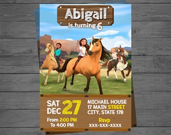 Spirit Riding Free Invitation - Birthday Invite - DIGITAL FILE