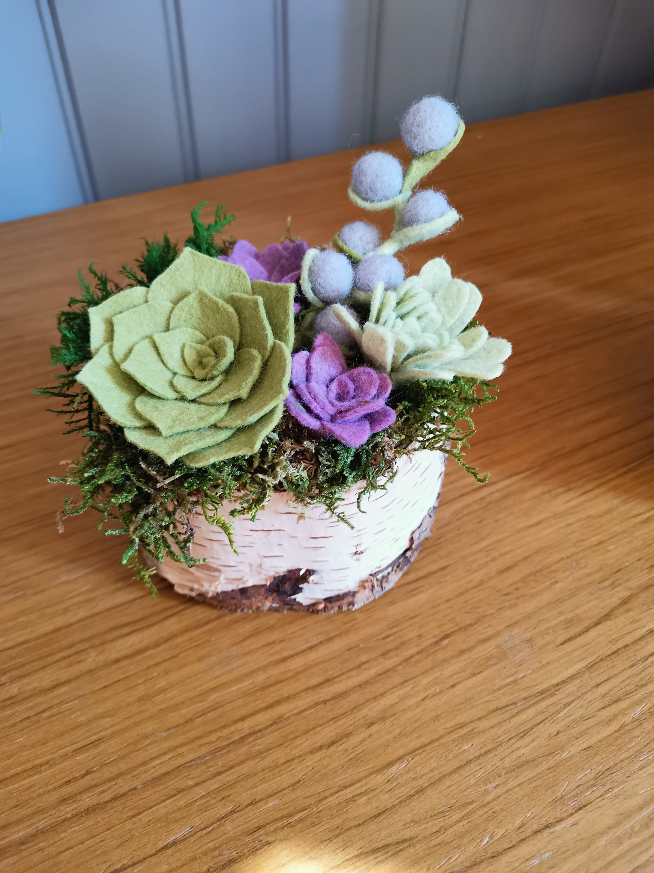 Composition de Succulente en Feutrine