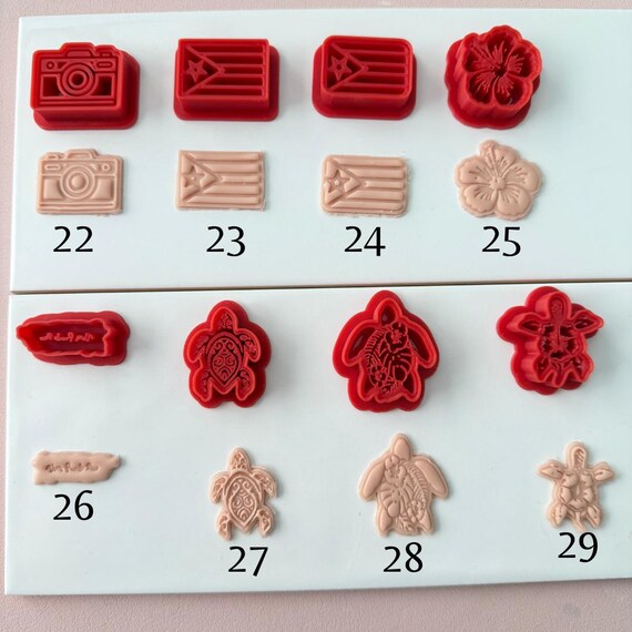 Puerto Rico Polymer Clay Cutters Cortador de Arcilla Polimerica Polymer Clay Earrings, Clay Cutter Set,   Bisutería, Flor Amapola, Flor Maga