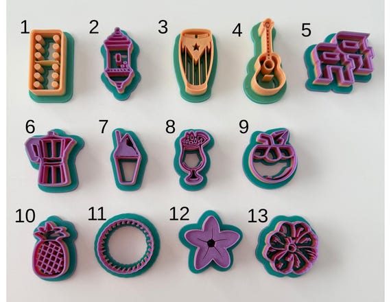 Puerto Rico Polymer Clay Cutters, Cortador de Arcilla Polimerica Polymer Clay Earrings, Clay Cutter Set,  Cute Clay Jewelry, Bisutería