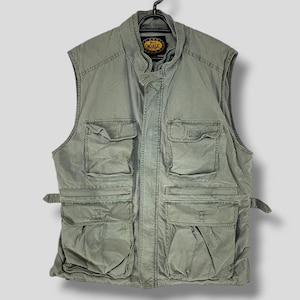 Chaleco táctico de caza multibolsillos Woolrich vintage, modelo prototipo, raro, chaleco utilitario de tiro y fotografía. No se vende. Etiqueta grande.