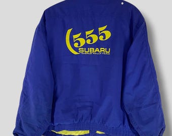 Rare Vintage 90s Colin Mcrae edition Subaru STI 555 world rally team bomber jacket WRC rally racing team motorsport Jacket blue size M-L