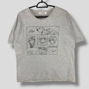 Vintage Detective conan characters tshirt detective mystery anime manga gray tee Case closed size Large