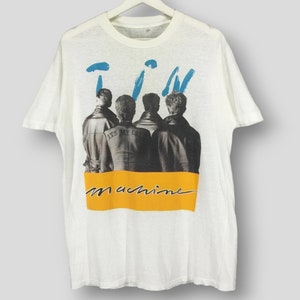 Camiseta vintage de los 90 de la gira "It's My Life" de Tin Machine, coleccionable, de la gira de conciertos de rock de David Bowie, camiseta vintage de banda, blanca, talla M.