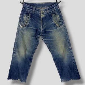 Vintage PPFM distressed jeans streetwear grunge rock destroyed blue jeans Casual Outfits Fashion faded style blue size 28x36.5