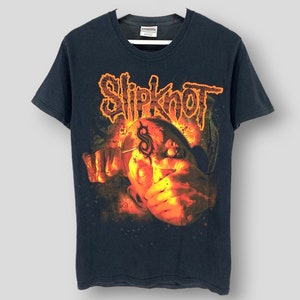 Koszulka kolekcjonerska zespołu Nu metalowego z trasą koncertową Y2K Slipknot w stylu vintage, czarna, mała