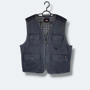 Vintage Oscar Jones gesteppte Multipocket-Linie Gebrauchsweste Outdoor Streetwear Casual Outfits Oberbekleidung Angeln Jagd ärmellose Jacke
