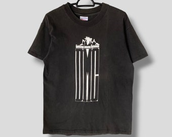 Vintage 90s DMC Disco Mix Club camiseta DJ competencia hip hop rap tees turntablism técnicas de un solo punto negro Medio