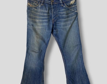 Size 30 Vintage diesel only the brave flared denim pant designer streetwear casual faded boot cut jeans slim jeans