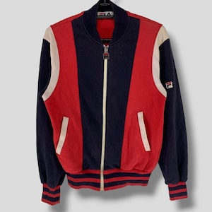 Vintage 90s fila track top jacket athletic streetwear full zipper jacket 80s casual fila sportswear size Small