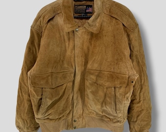 ヴィンテージ 80年代 ロビンソン スエードレザー ボンバージャケット