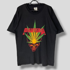 Vintage 90s Pantera 101 Proof Weed Skull Distressed DRY ROT Tshirt