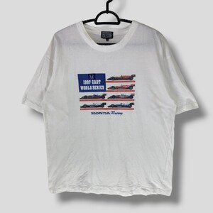 ヴィンテージ 90年代 ホンダ 1997 カート ワールドシリーズ Tシャツ コレクターズアイテム アメリカン オープンホイール カー レーシング シャツ アスレチック ストリートウェア ホワイト M-L