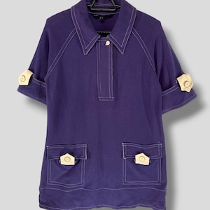 Marc by Marc Jacobs short sleeve button dress designer casual outfit fashion marc jacobs gown uniform style purple Small