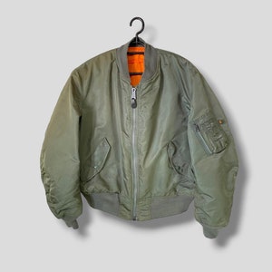 Vintage 90s Alpha Industries MA-1 Bomber Jacket Military