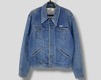 Vintage 1970s 80s Wrangler No Fault Denim Dark Wash 14oz Denim