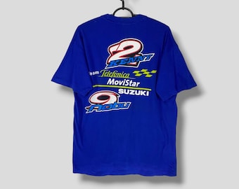 未使用 80s 90s ビンテージ チーム スズキ Tシャツ バイク レーシング ヴィンテージ 90 年代 チーム テレフォニカ モビスター スズキ