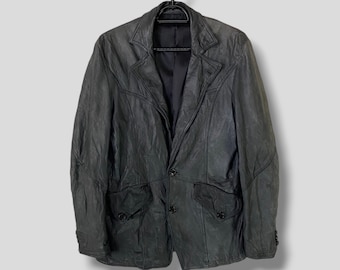 5351 Pour Les Hommes leather jacket Japanese designer casual outfits fashion rocker avantgarde punk jacket XSmall