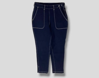 Pantaloni in denim vintage deadstock indaco naturale 45 giri di marca giapponese abiti casual da donna bottomwear blu jeans elasticizzati