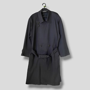Vintage Givenchy silk trench coat high end designer minimalist casual outfits outerwear overcoat Medium