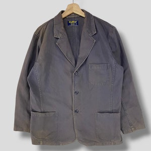 Vintage Oshkosh classic cotton canvas work jacket Japanese brand French works casual outfit work wear chore coat utility jacket Large
