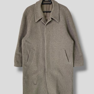 Vintage Monsieur paco cashmere wool coat Japanese brand casual outfits fashion outerwear minimalist overcoat jacket size Medium