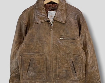 Bullock & Jonesレザージャケット VTG 90s Bullock & Jones Leather Bomber Jacket Sz L - SF Heritage