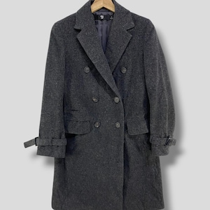 Jil Sander +J uniqlo double breasted wool overcoat designer x japanese brand casual outfit outerwear long jacket top coat womenswear small