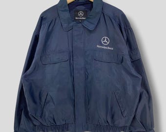 Vintage 90s Mercedes Benz Embroidered Logo Bomber Jacket