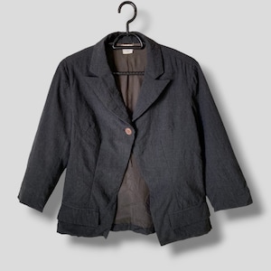 Vintage 90s Yohji Yamamoto Iwish single button wool jacket Designer avantgarde casual outfits lightweight outerwear womenswear blazer