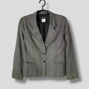 Vintage Agnes b single breasted blazer designer business casual outfits womenswear suit coat sports jacket grey size 1