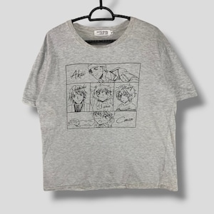 Maglietta vintage con personaggi Detective Conan detective mistero anime manga maglietta grigia Custodia chiusa taglia Large