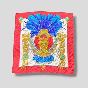 Vintage Hermes mexique silk scarf high end designer silk scarves