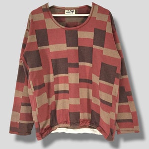 Vintage 90s Issey miyake Hai sporting gear sweater Japanese designer casual outfit abstract pattern sweatshirt crewneck pullover Medium