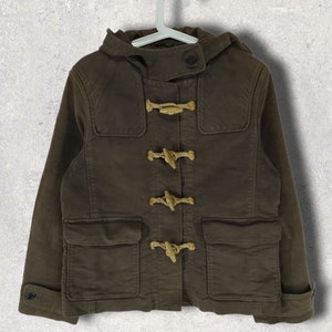 Vintage Y2k Margaret Howell toggle button hoodie duffle coat designer casual outfit outerwear canvas jacket womenswear jacket size 3