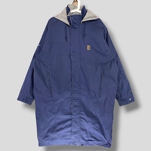 Vintage 90s Nike court hoodie long jacket athletic streetwear outdoor zipper parka nike vintage jacket blue XLarge