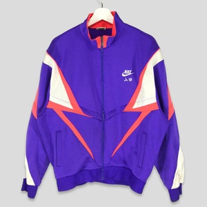 Vintage 90s Nike logo track top jacket streetwear casual outfit outerwear zipper jacket multicolor light jacket Medium