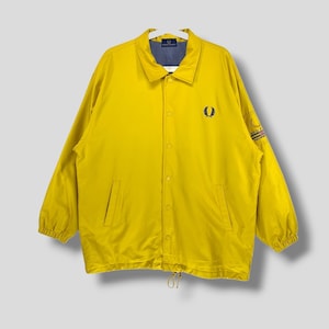 Vintage 90s Fred perry logo coach jacket athletic streetwear casual outfits fashion outerwear zip up jacket windbreaker bomber Large