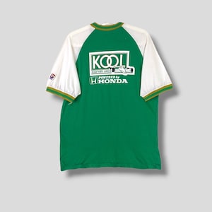 Vintage jaren 90 Team Kool groen powered by honda tshirt CART racing team motorsport T-shirt maat Medium