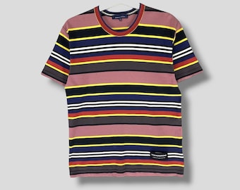 Comme des garcons X ugo rondinone Streifen Mehrfarbent-shirt Designer Kunst Streetwear lässig T-Shirt Klein