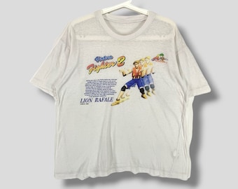 Vintage 90s Virtua fighter 2 lion rafale video games tshirt collectible Sega AM2 fighting games single stitch tee white Large