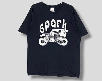 Vintage Spark skateboard monster truck tshirt skate streetwear black tee size Large