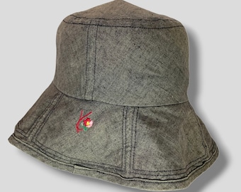 Vintage Kenzo embroidered logo hat designer casual accessories womenswear gray bucket hat