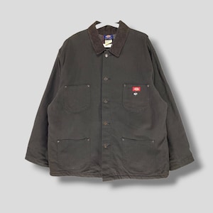 Vintage Dickies duck canvas blanket lined chore jacket workwear casual outfits fashion outerwear heavy utility coat brown XXLarge