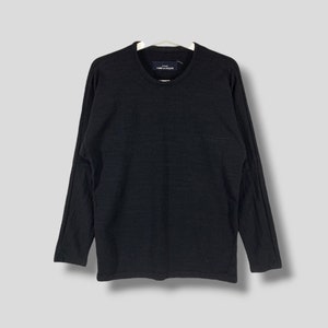 Vintage Tricot Comme des garcons thick polycotton blend long sleeve shirt designer casual outfit plain minimalist preppy tee black Medium